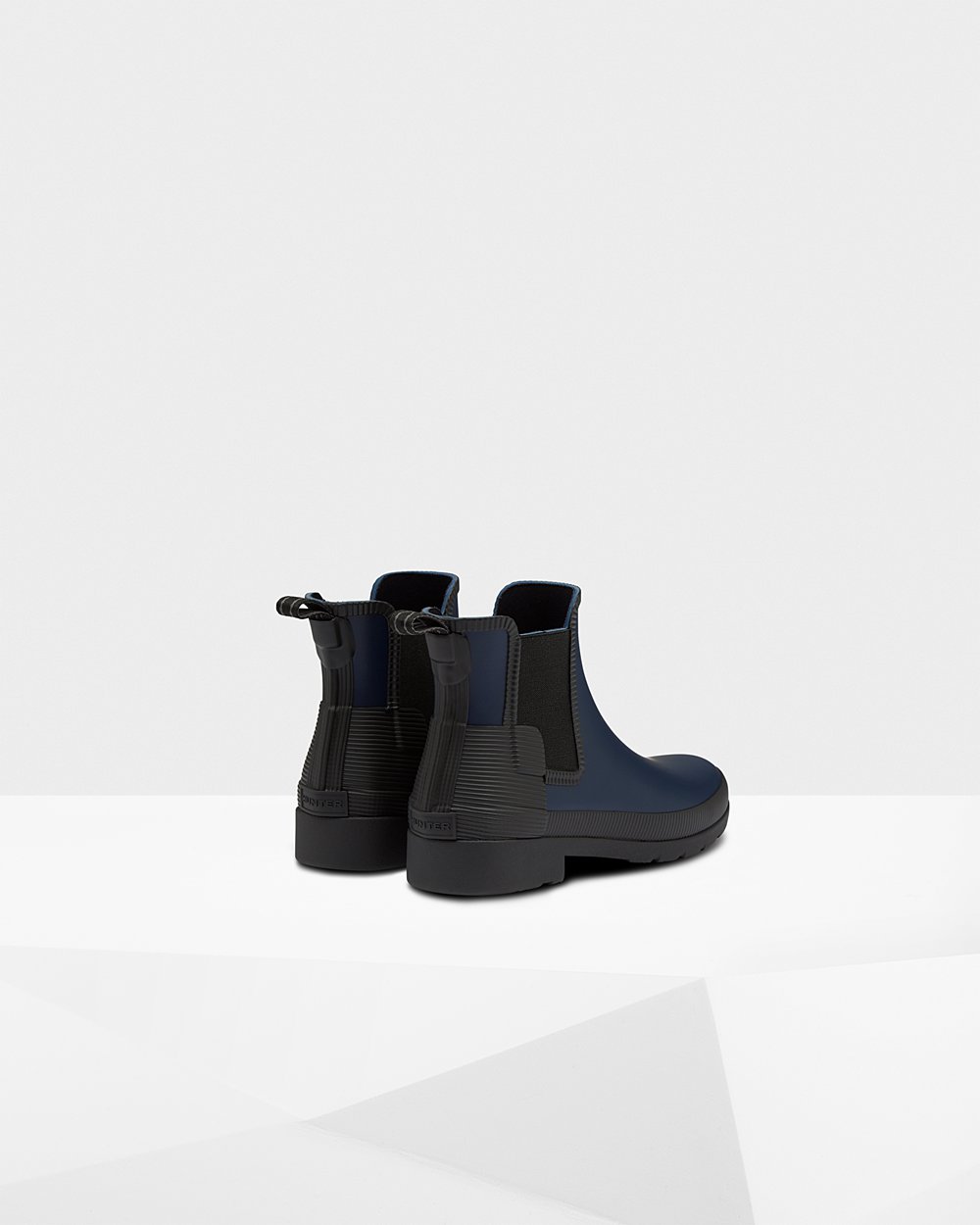 Chelsea Boots Dam - Hunter Refined Texture Block Slim Fit - Marinblå/Svarta - 304516-ILM